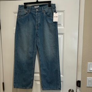 Re/Done Blue loose crop Straight leg Jeans